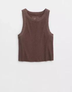 Aerie Textured Free Spirit Ribbed Tank Top -Outlet Aerie Chic Store 0441 3168 215 f