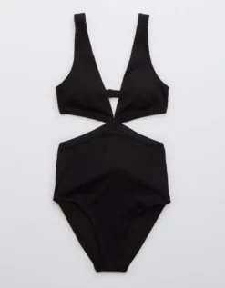 Aerie Ribbed Mix Crossover Cut Out One Piece Swimsuit -Outlet Aerie Chic Store 0751 4167 073 f