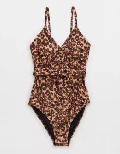 Aerie Leopard Wrap One Piece Swimsuit -Outlet Aerie Chic Store 0751 4285 158 f