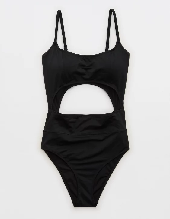 Aerie Seamed Cut Out One Piece Swimsuit 3 Aerie Seamed Cut Out One Piece Swimsuit - Image 3