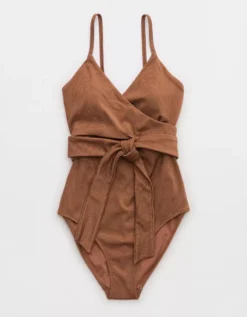 Aerie Shine Pique Wrap One Piece Swimsuit 5 Aerie Shine Pique Wrap One Piece Swimsuit -Outlet Aerie Chic Store 0751 5013 173 f