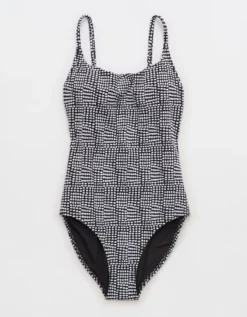 Aerie Jacquard Crossback One Piece Swimsuit -Outlet Aerie Chic Store 0751 5015 073 f