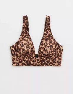 Aerie Longline Plunge Leopard Ring Bikini Top -Outlet Aerie Chic Store 0753 4746 158 f