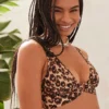 Aerie Longline Plunge Leopard Ring Bikini Top