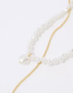 Aerie Pearl Choker Necklace Pack -Outlet Aerie Chic Store 1498 8953 709 b
