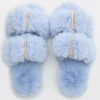 Aerie Fuzzy Double Strap Slippers