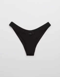 Aerie Ribbed Super High Cut Cheekiest Bikini Bottom -Outlet Aerie Chic Store 1754 2449 073 f