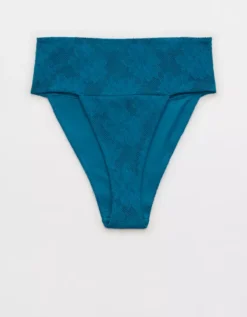 Aerie Lace Banded High Cut Cheeky Bikini Bottom -Outlet Aerie Chic Store 1754 4889 387 f
