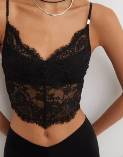 Aerie Show Off Lace Corset Bra Top