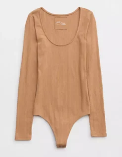 Aerie Ribbed Scoop Neck Bodysuit -Outlet Aerie Chic Store 5495 3177 158 f