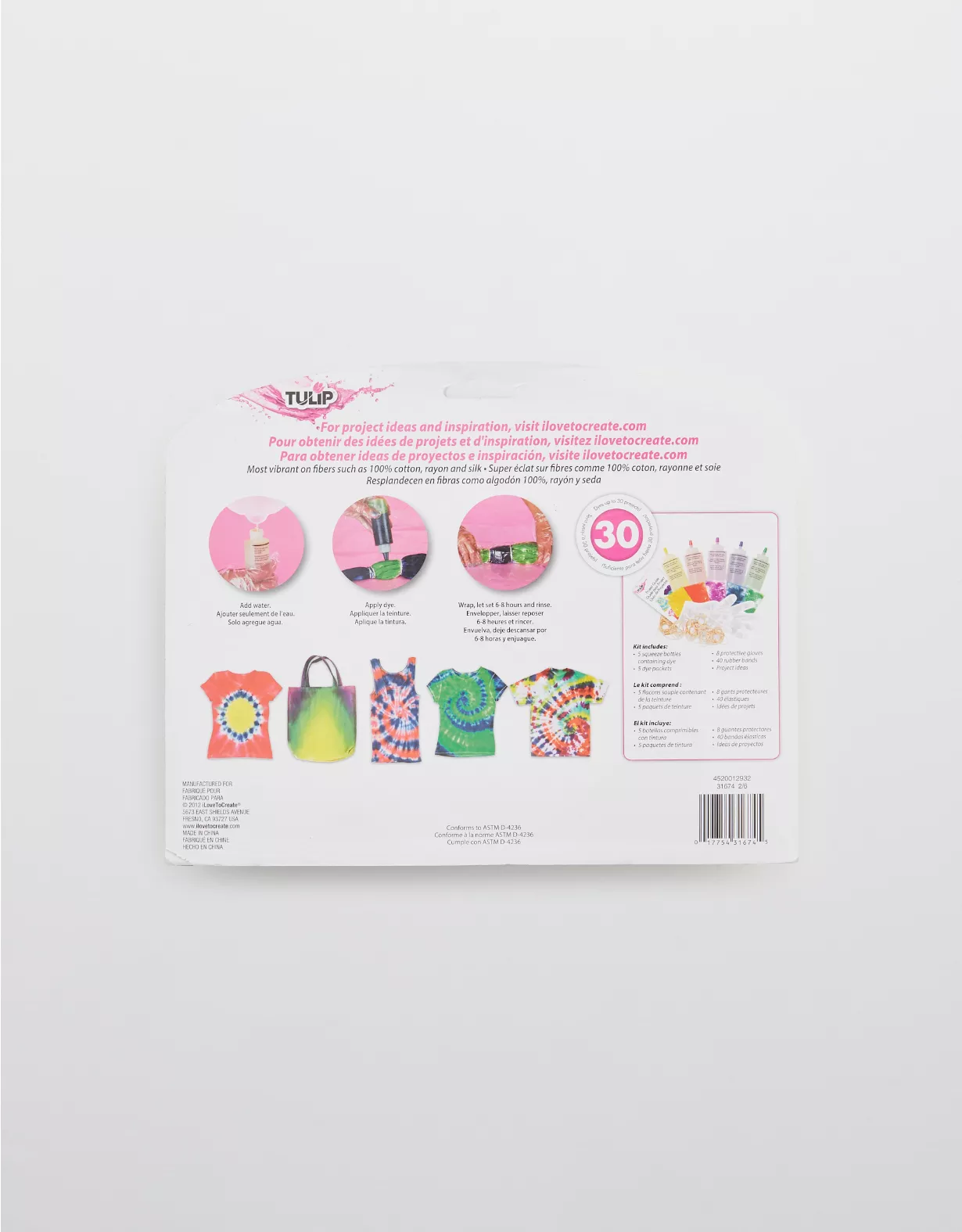 Aerie Tulip One-Step Tie Dye Five Color Kit - Rainbow 2 Aerie Tulip One-Step Tie Dye Five Color Kit - Rainbow - Image 2