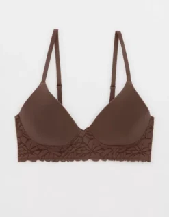 Aerie Superchill Wireless Lightly Lined Lace Trim Bra -Outlet Aerie Chic Store 7790 5039 215 f